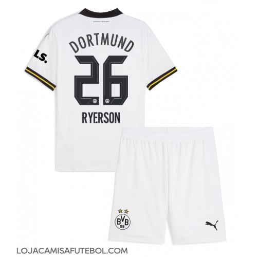 Camisa de Futebol Borussia Dortmund Julian Ryerson #26 Equipamento Alternativo Infantil 2024-25 Manga Curta (+ Calças curtas)